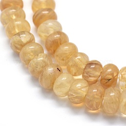ウォーターメロンストーンガラスビーズ連売り  ロンデル  8x5mm  穴：1mm  約74個/連  15.15インチ（38.5cm）&nbsp;G-E507-10A-8mm