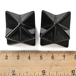 天然なオブシディアンのビーズ  穴なし/ドリルなし  メルカバスター  25x25x25mm&nbsp;G-A206-01B-65