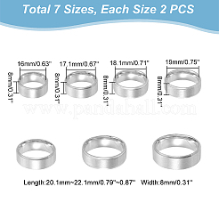 21Pcs 7 Size 201 Stainless Steel Plain Band Rings Set for Women&nbsp;RJEW-UN0002-80