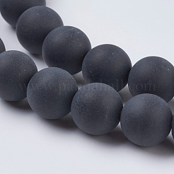 Black Agate Gemstone Beads Strands&nbsp;G-G447-4A