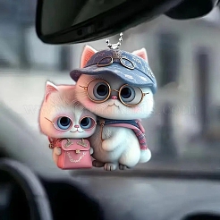 Cat with Glasses Acrylic Hanging Ornaments&nbsp;PW-WG7B355-01