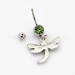 Mixed 316L Surgical Stainless Steel Dangle Belly Button Rings&nbsp;AJEW-P003-M