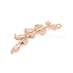 Brass Pave Clear Cubic Zirconia Connector Charms&nbsp;ZIRC-K088-04KCG