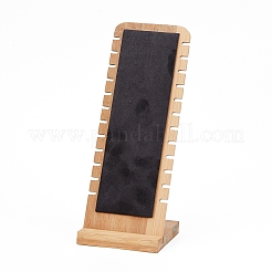 竹ネックレス陳列台  L字型ロングチェーンディスプレイスタンド  長方形  濃いグレー  10x25.8cm&nbsp;NDIS-E022-04A