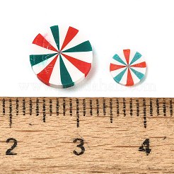 クリスマスのテーマ手作りポリマー粘土カボション  フラットラウンド  カラフル  4.5-9x4-9x0.5-2mm&nbsp;CLAY-Q004-17A