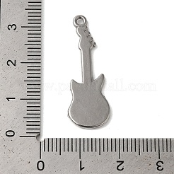 変色しない304ステンレススチールペンダント  ギターチャーム  ステンレス鋼色  31x11x2mm  穴：1.6mm&nbsp;STAS-N103-51P