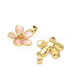 Brass Micro Pave Cubic Zirconia Pendants&nbsp;KK-I371-35G-02