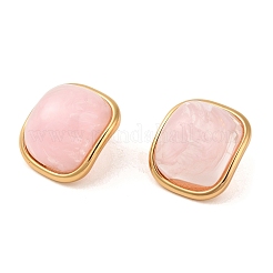 Square Resin Stud Earrings&nbsp;EJEW-U003-25G