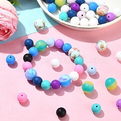 30Pcs 5 Colors Food Grade Eco-Friendly Silicone Focal Beads&nbsp;SIL-YW0001-24A
