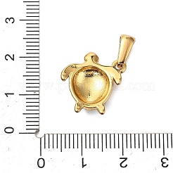 オーシャン304ステンレススチールエナメルペンダント  ゴールドカラー  カメ  19x16x4mm  穴：7x3mm&nbsp;STAS-P395-01B-G
