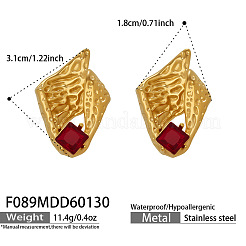 304 Stainless Steel Pave Cubic Zirconia Stud Earrings&nbsp;WG7344A-01