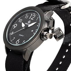 ステンレス鋼の軍用時計  クオーツ時計  ブラック  300x22mm  ウォッチヘッド：45x51.5x12mm&nbsp;WACH-A002-22