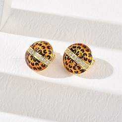 Brass Micro Pave Clear Cubic Zirconia Stud Earrings for Women&nbsp;EJEW-A169-01A-G