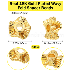 80Pcs Brass Spacer Beads&nbsp;KK-BBC0020-77