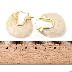 Brass Resin Hoop Earrings&nbsp;EJEW-P333-11C-G01