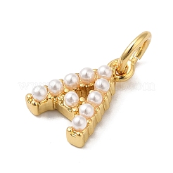 Rack Plating Brass with ABS Plastic Imitation Pearl Charms&nbsp;KK-B092-30A-G