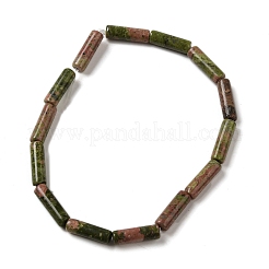 天然石ユナカイトビーズ連売り  コラム  13~14x4~4.5mm  穴：1.2mm  約14個/連  7.48''（19センチメートル）&nbsp;G-U010-A04-01