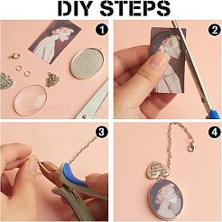 DIY Oval Photo Pendant Necklace Making Kit&nbsp;DIY-FH0004-62