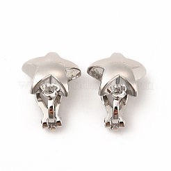 合金クリップオンイヤリングのパーツ  水平ループ付き  スター  プラチナ  17x13x10mm  穴：1.2mm&nbsp;PALLOY-M208-08P
