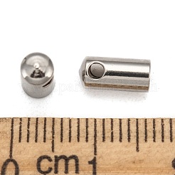 変色しにくい304ステンレススチールコードエンド  チューブ  ステンレス鋼色  8x4mm&nbsp;X-STAS-E033-1