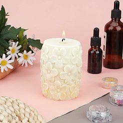 DIYキャンドルシリコンモールド  レジン型  UVレジン用  エポキシ樹脂ジュエリー作り  花を持つ列  ホワイト  73x100mm  内径：64mm&nbsp;DIY-WH0302-31