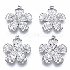 変色しない304ステンレススチールペンダント  花  ステンレス鋼色  27x24.5x3mm  穴：1.8mm&nbsp;LS-STAS-N098-192P