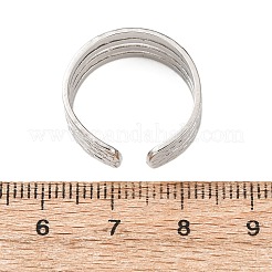 多層構造の304ステンレススチール製カフオープンリング  ステンレス鋼色  9mm  内径：18mm&nbsp;RJEW-P191-09P