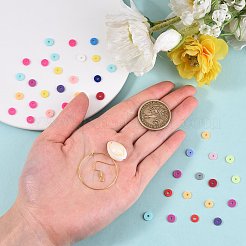 DIYジュエリー作成キット  手作りのポリマークレイビーズを含む  ABSプラスチックビーズ  鉄製スペーサービーズ＆オープン丸カン＆ピアスフック  亜鉛合金カニカン  真鍮製のボールチープとワイングラスのチャームリング  カウリーシェルペンダント  伸縮性ストレッチスレッド  ミックスカラー  6x1mm  穴：2mm&nbsp;DIY-CJ0001-92