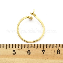 葉と花の真鍮調節可能なリングセッティング  片穴ビーズ  ゴールドカラー  7.5mm  内径：17mm  ピン：3x0.9mm&nbsp;LS-KK-G527-01C-G