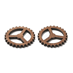 ウォールナットウッドペンダント  ギアチャーム  キャメル  23.5x2.5mm  穴：6x13mm&nbsp;WOOD-F013-16
