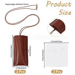 2Pcs Rectangle PU Leather Glasses Storage Bags&nbsp;ABAG-CN0001-75B