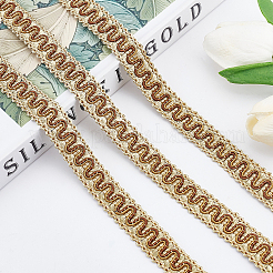 ポリエステルリボン  カード付き  波の模様でフラット  カーテン  服飾材料  ダークカーキ  5/8インチ（16mm）  13.12ヤード（12m）/カード&nbsp;OCOR-WH0068-02