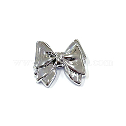 不透明なアクリルビーズ  蝶結び  銀  26x38x7mm  穴：3mm&nbsp;PW-WGC86A6-01