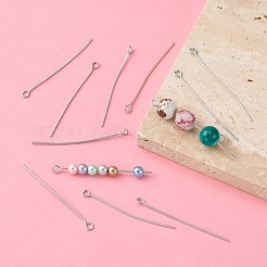 アイアン製9ピン  カドミウムフリー＆ニッケルフリー＆鉛フリー  プラチナ  40x0.7mm  穴：2mm  約3000個/500g&nbsp;IFIN-R218-0.7x40-P-NF