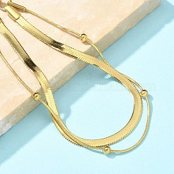 304 Stainless Steel Herringbone Chains & Snake Chain Bracelets&nbsp;LS-BJEW-U019-04G-05