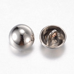 合金シャンクボタン  1穴  ドーム/ハーフラウンド  プラチナ  15x10mm  穴：1.5mm&nbsp;LS-BUTT-D054-15mm-06P