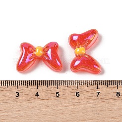 グリッターメッキ樹脂カボション  蝶結び  レッド  16x23x7mm&nbsp;RESI-H163-09C