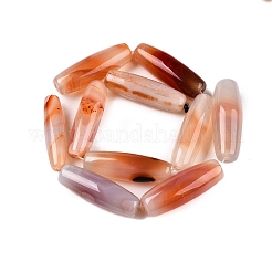 天然石瑪瑙ビーズ連売り  ライス  桃パフ  39.5~41x11~15mm  穴：3mm  約10個/連  15.35~16''（39~40センチメートル）&nbsp;G-T138-230I