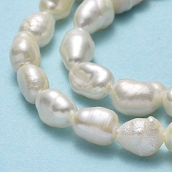 天然養殖淡水パールビーズ連売り  研磨両側  リネン  5.5~6x4.5x3mm  穴：0.7mm  約56~66個/連  14.37~14.57''（36.5~37センチメートル）&nbsp;PEAR-A005-13C-01