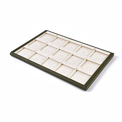 PUレザーのピアスディスプレイ  木で  アンティークホワイト  35.5x25.2x1.9cm&nbsp;EDIS-J002-02