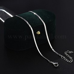 304 Stainless Steel Flat Snake Chains Necklaces for Women Men&nbsp;NJEW-U019-02P