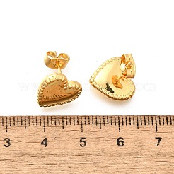 女性用304ステンレススチールスタッドピアス  イオンプレーティング（ip）  ハート  18KGP本金メッキ  12x12.5mm&nbsp;EJEW-L296-078G