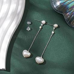 Natural Pearl Ear Studs&nbsp;EJEW-P286-14P