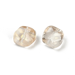 透明ガラスビーズ  ナゲット  焼き付け塗料  シャンパンゴールド  10.5x12x8mm  穴：1mm&nbsp;DGLA-E004-08G