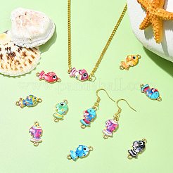 45Pcs 9 Colors Alloy Enamel Connector Charms&nbsp;FIND-CJ0002-85