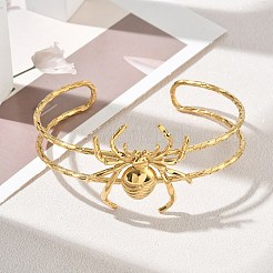Halloween Spider 304 Stainless Steel Open Cuff Bangles&nbsp;SA-CBA0444-01G
