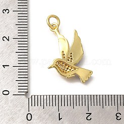 Brass Micro Pave Clear Cubic Zirconia Enamel Pendants&nbsp;KK-M297-03G