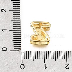 Brass Micro Pave Clear Cubic Zirconia Initial Spacer Bars&nbsp;KK-E802-34G-Z