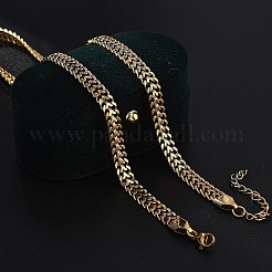 Ion Plating(IP) 304 Stainless Steel Wheat Chain Necklaces for Women&nbsp;NJEW-U019-01G
