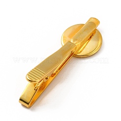 Brass Tie Bar Clips Tie Pins with Blank Cabochon Settings&nbsp;KK-A159-01G
